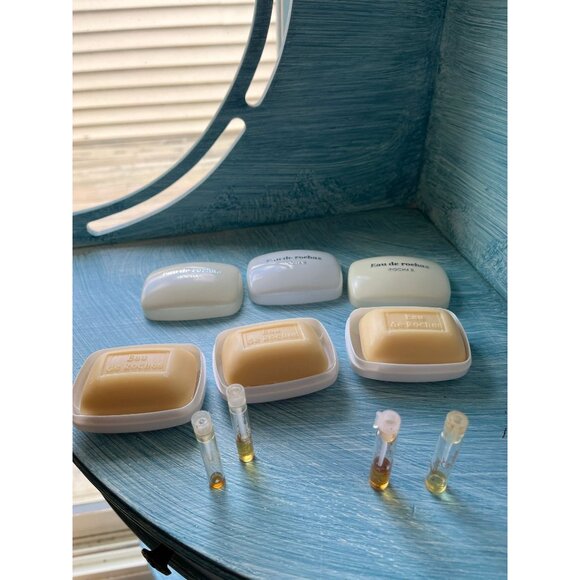 Vtg 3 Eau de rochas Rochas Perfume Soaps In White Case New 2 Mystere De Rochas - Picture 4 of 7